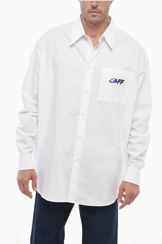 Shop Off-white Exactly The Opposite Shirt With Embroidery