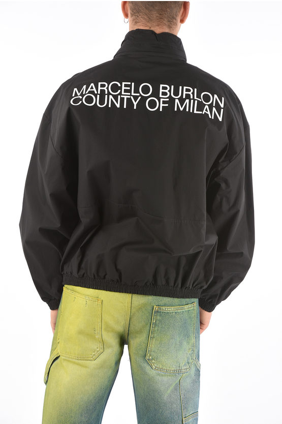 Marcelo Burlon extractable hood windbreaker men - Glamood Outlet