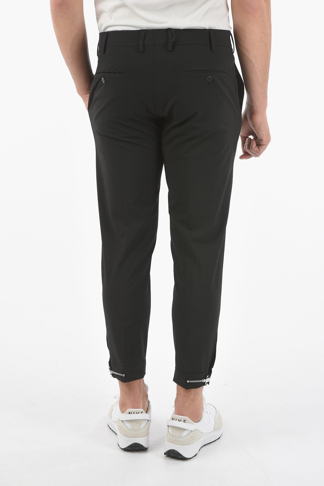 Neil Barrett Extrafine Tech Cotton Slimfit Pants with Ankle zip men