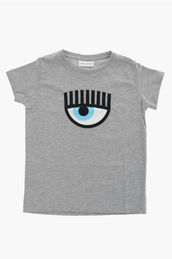 Shop Chiara Ferragni Eye Embroidered T-shirt