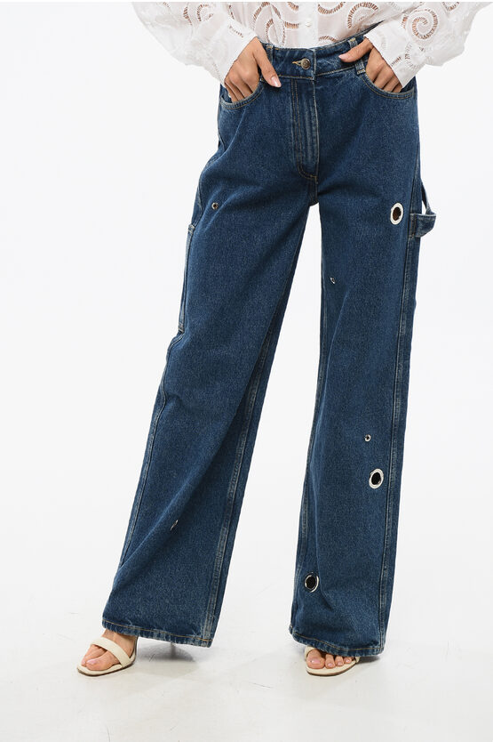 Saks Potts Eyelet All-over Salma Carpenter Jeans In Blue