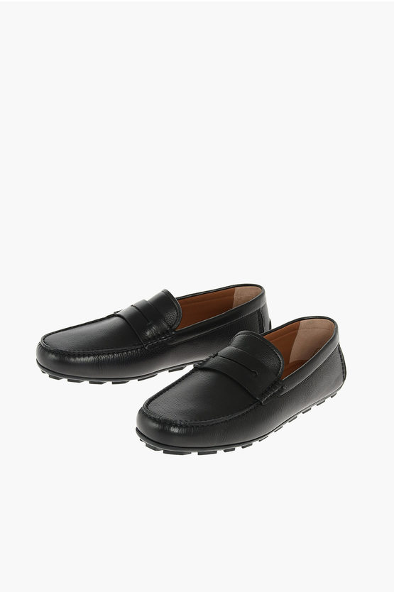 Ermenegildo Zegna Ez Luxury Leather Loafers In Black