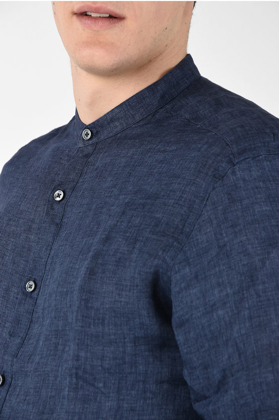 Ermenegildo Zegna EZ LUXURY Linen Collarless Shirt men Glamood Outlet