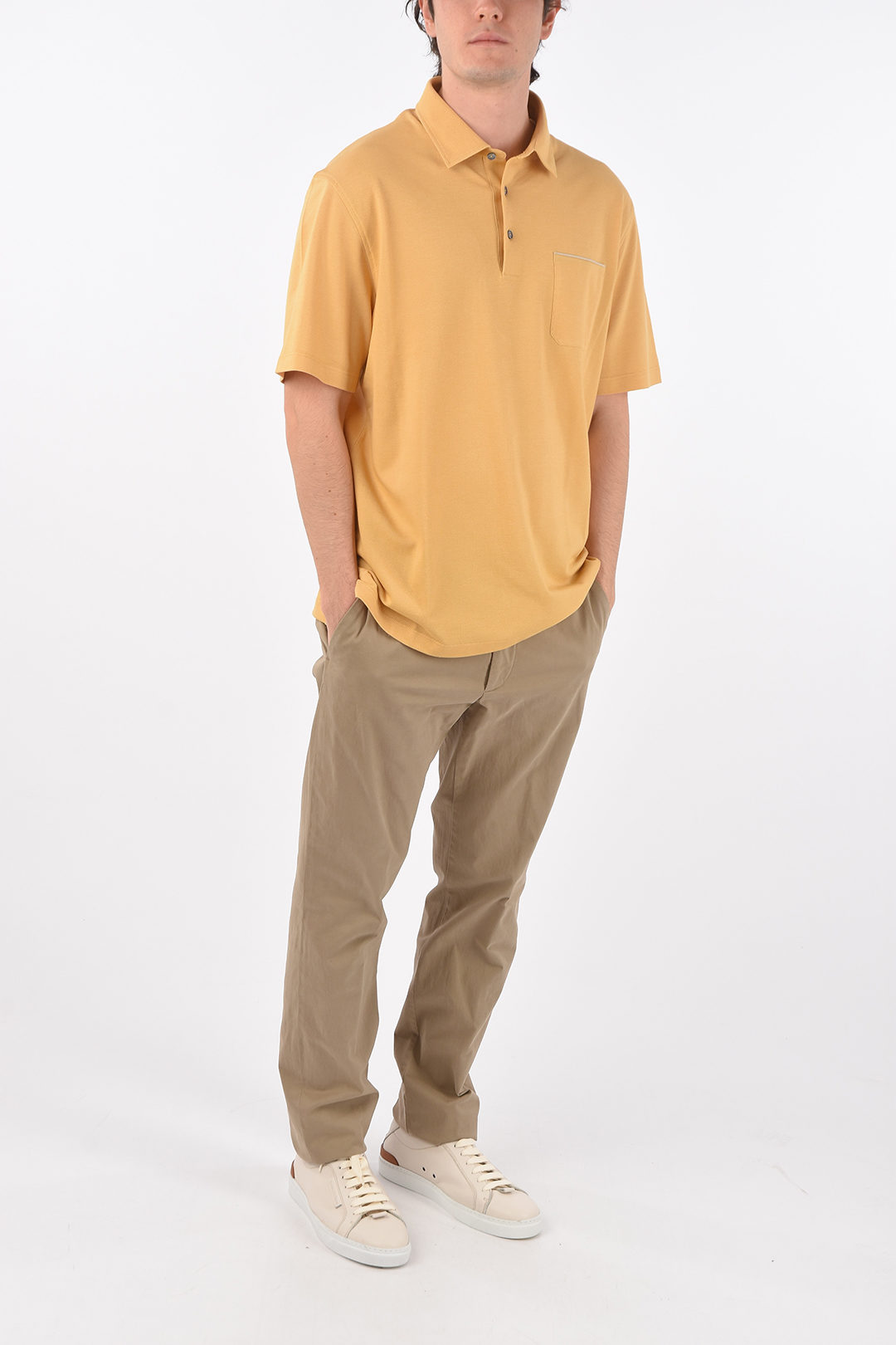 3 button polo shirt with pocket