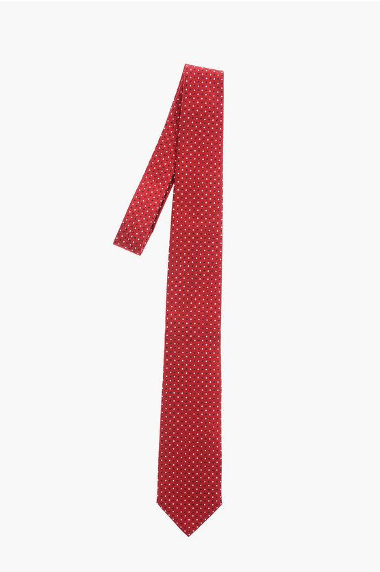 Ermenegildo Zegna Ez Tailoring Silk Polka Dots Tie In Red