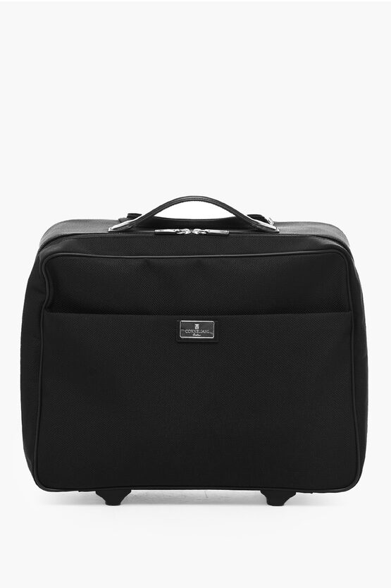 Shop Corneliani Fabric And Leather 2r Cabin Trolley