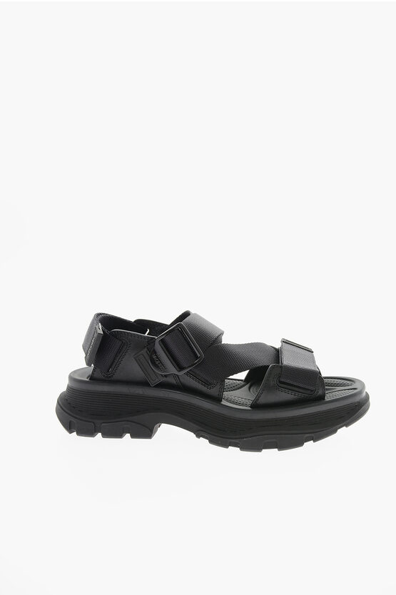 Alexander McQueen Fabric and Rubber TREAD Sandals with Logoed Buckle women  - Glamood Outlet