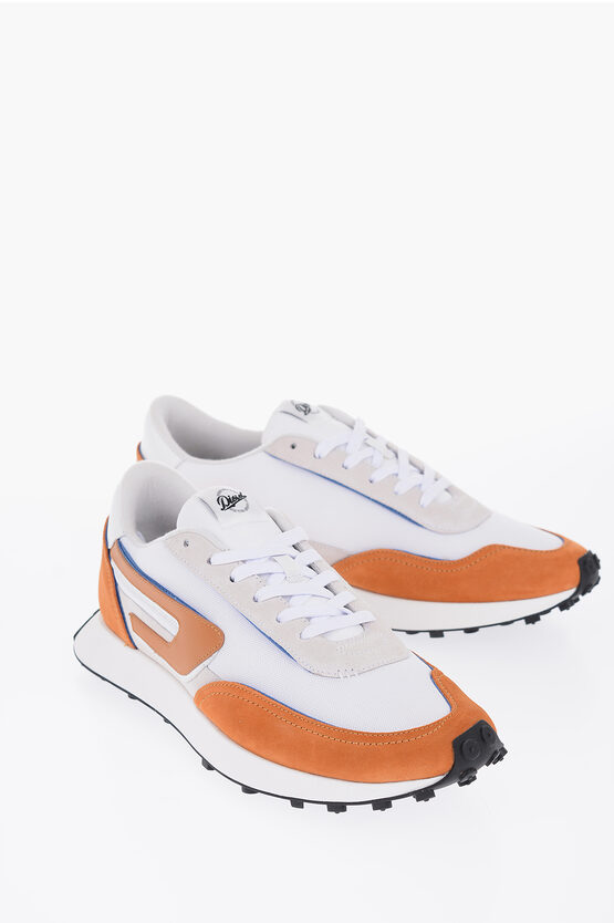 Diesel Fabric And Suede S-racer Lc Low Top Trainers In White