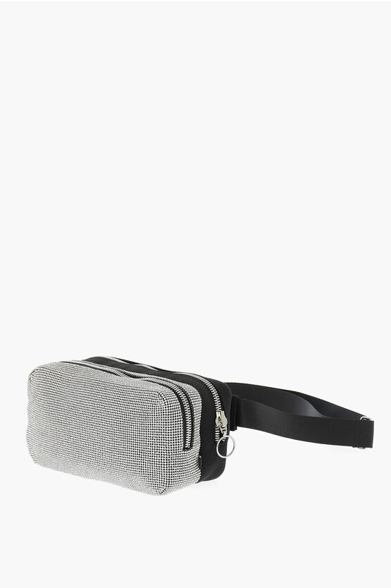 Fabric Belt Bag with Rhinestone Embellishment