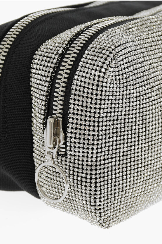 Fabric Belt Bag with Rhinestone Embellishment