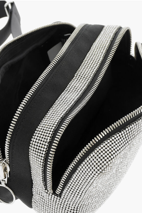 Fabric Belt Bag with Rhinestone Embellishment