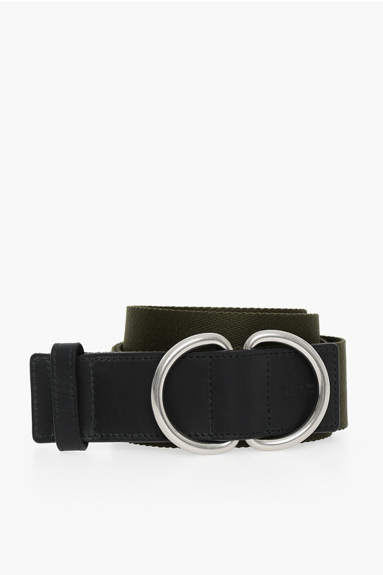 Bottega Veneta Fabric Belt With Double Buckle 40mm In Black