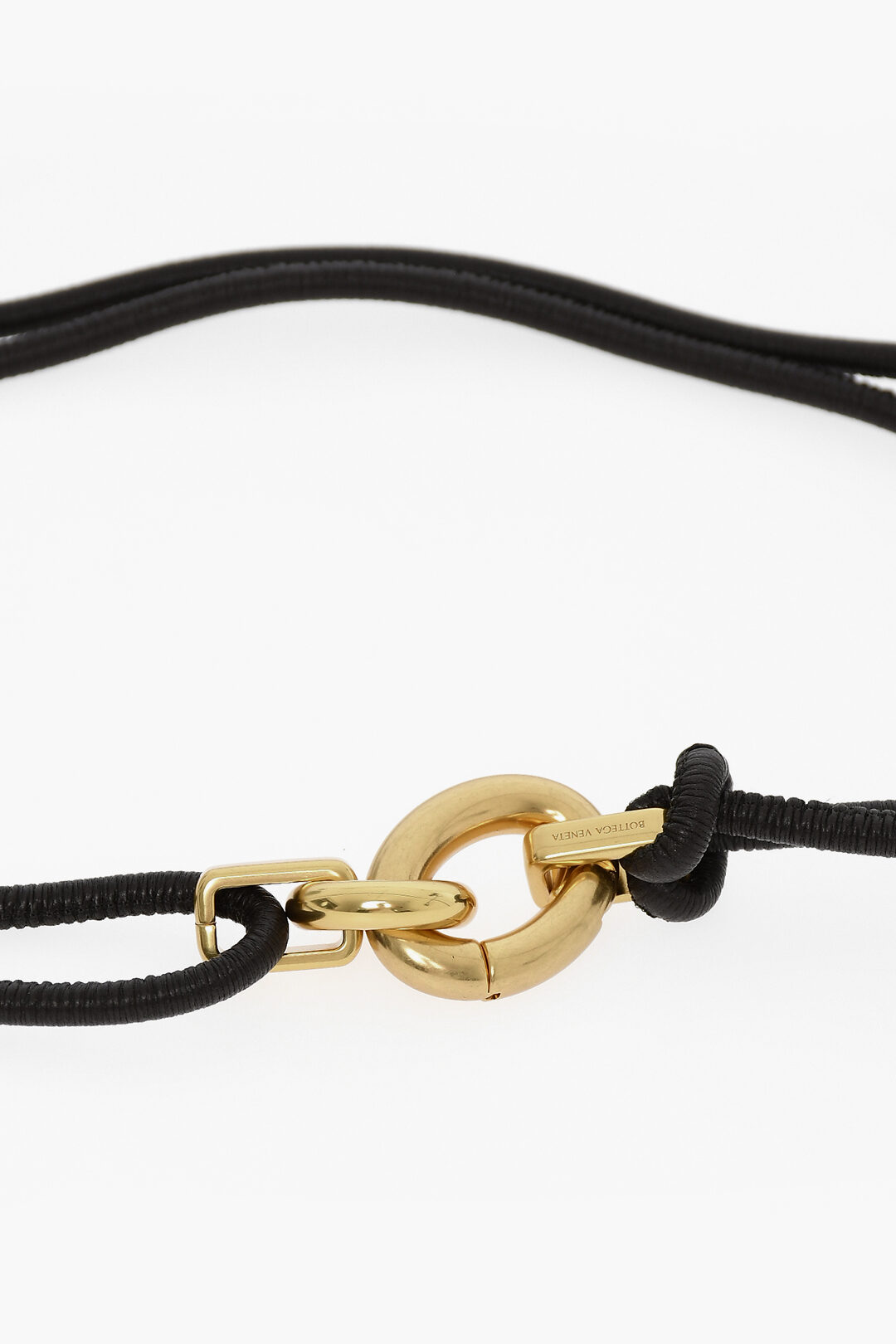 Bottega Veneta Intrecciato Black Leather Double Buckle Belt