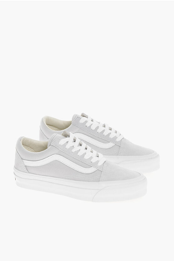 Vans Fabric Old Skool Low-top Sneakers With Suede Detail In White