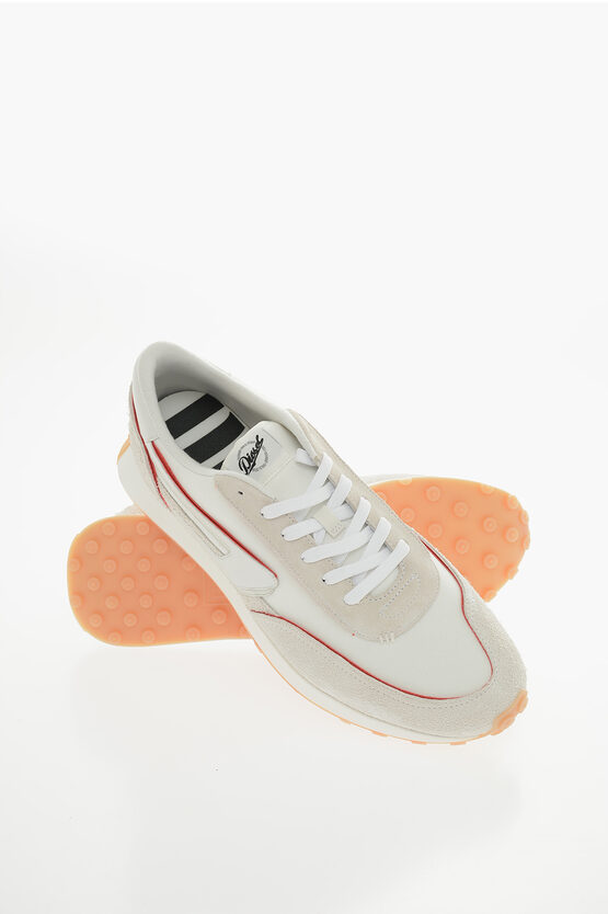 Diesel Fabric S-racer Lc Sneakers With Leather Trimmings In White