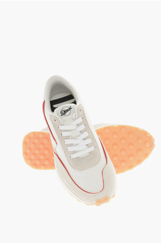 Diesel Fabric S-racer Lc Sneakers With Suede Details In White