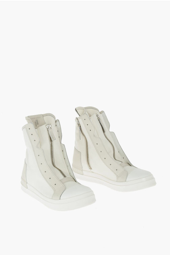 Cinzia Araia fabric SKIN high top sneakers with leather details