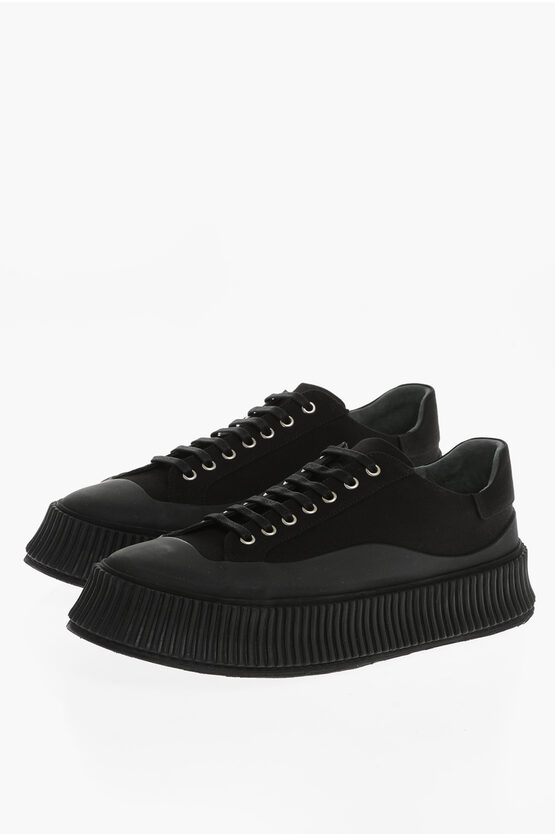 Jil Sander Fabric Trainers With Platform Sole