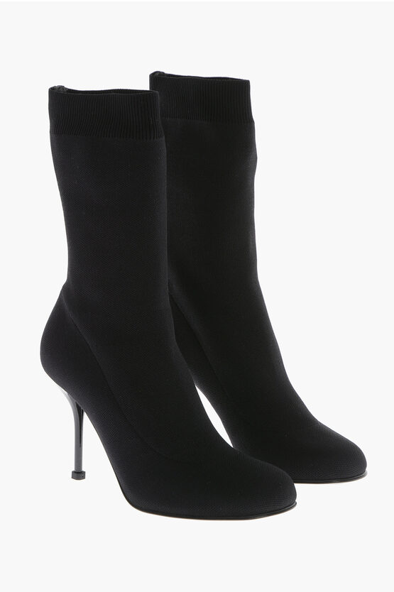 Alexander Mcqueen Fabric Sock Booties With Stiletto Heel 10cm