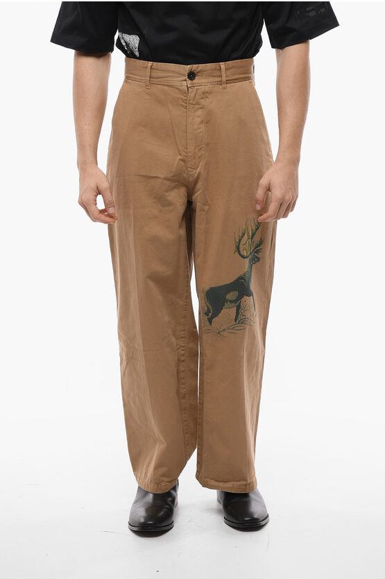 Incotex Facetasm Cotton Moose Loose Fit Baggy Pants In Brown