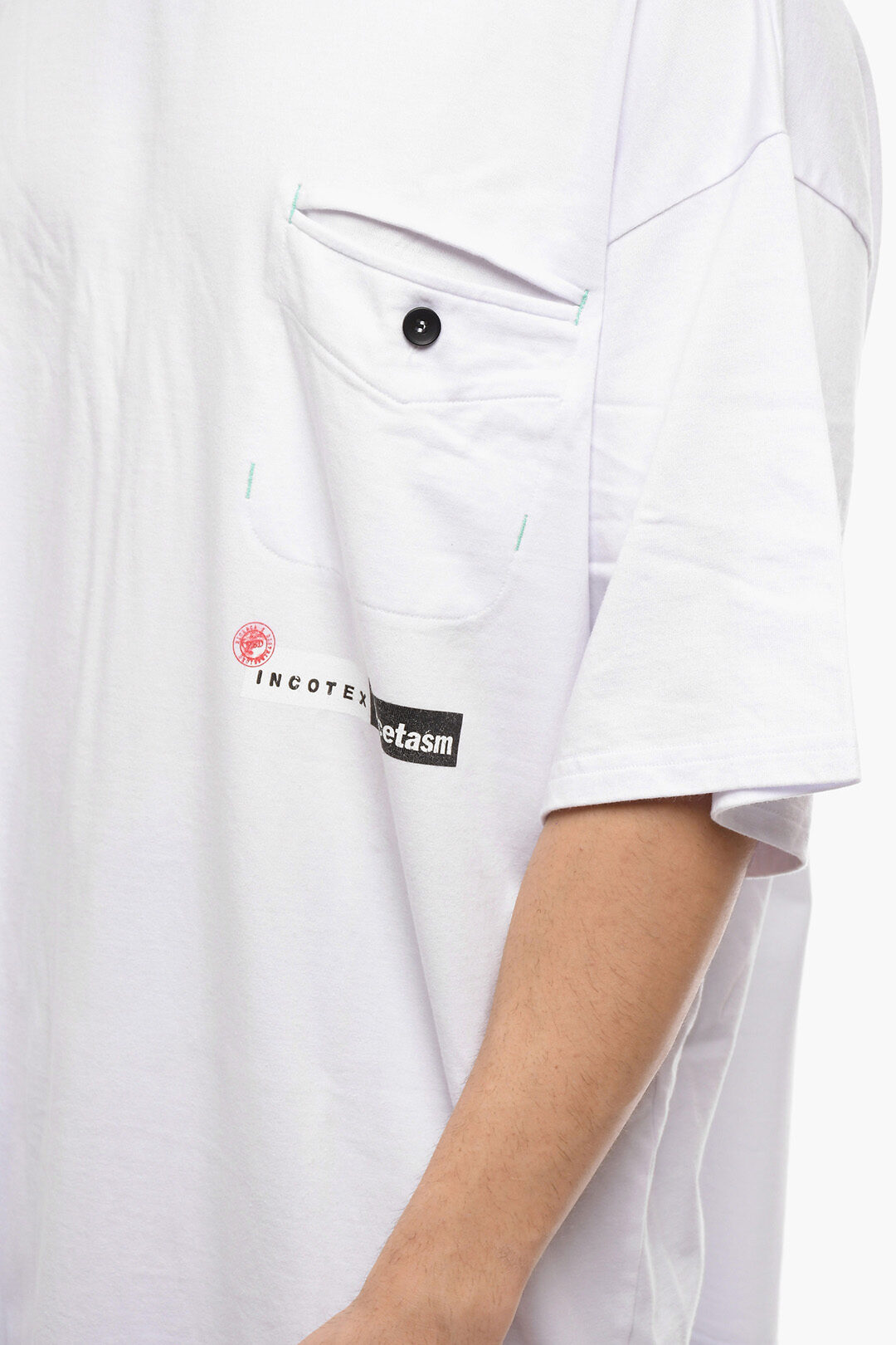 FACETASM Crew Neck Cotton T-Shirt with Breast-pocket