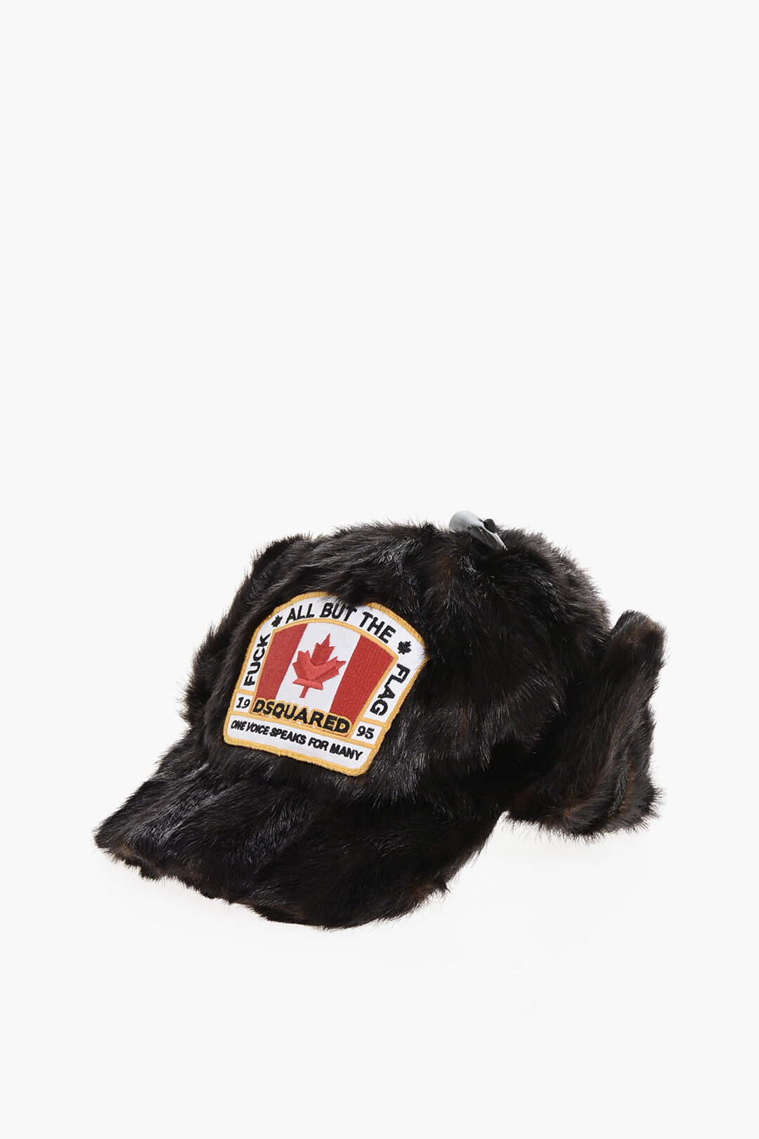 Dsquared2 Faux Fur Cap with Contrasting Logo Patch men - Glamood