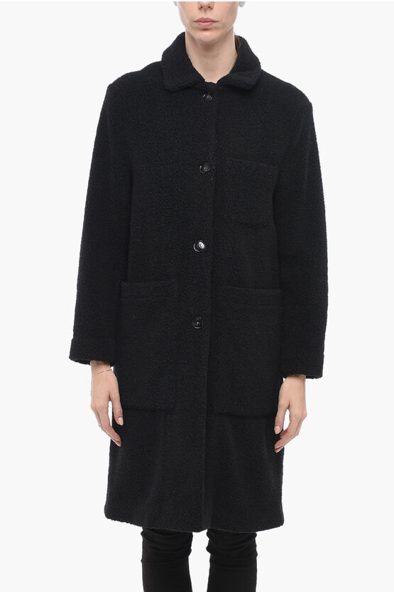 Woolrich Faux-fur Hazelton Coat With Maxi Pockets In Black