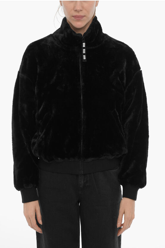 Shop Ugg Faux Fur Laken Jacket With Zip Closure