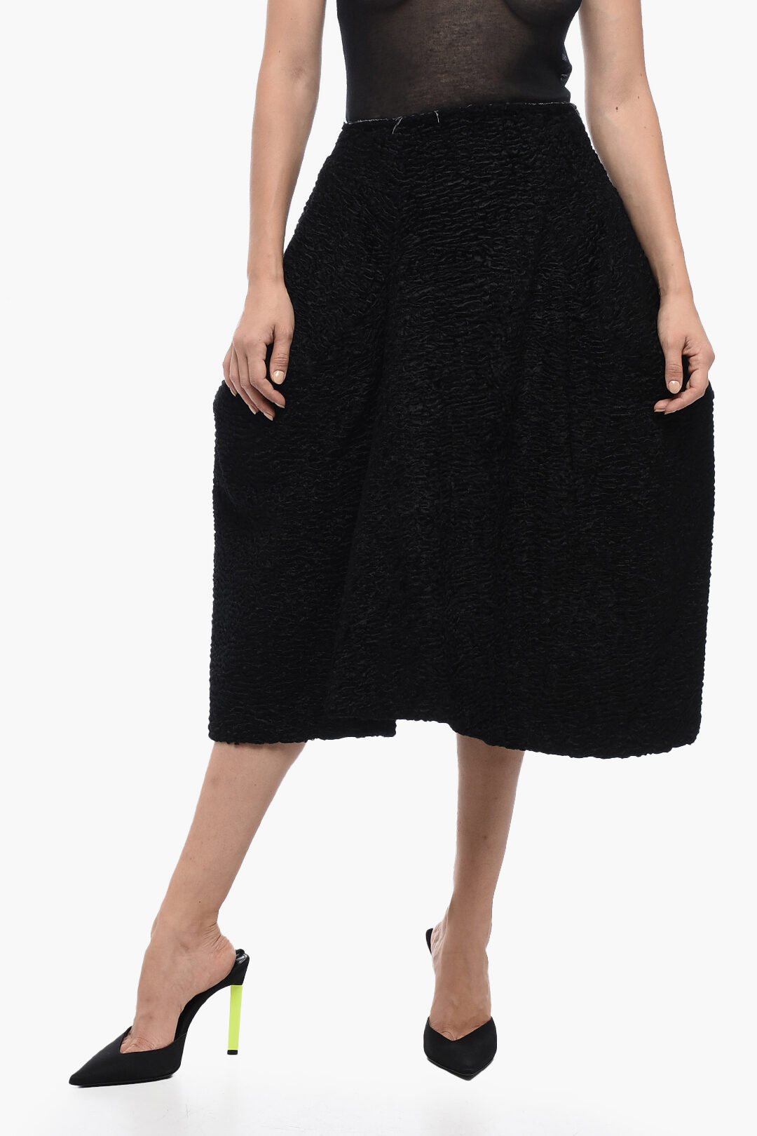 Comme Des Garçons Faux Fur Skirt with Ballon Design women