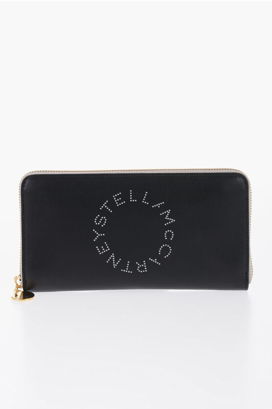 Shop Stella Mccartney Faux Leather Continental Wallet With Contrasting Logo