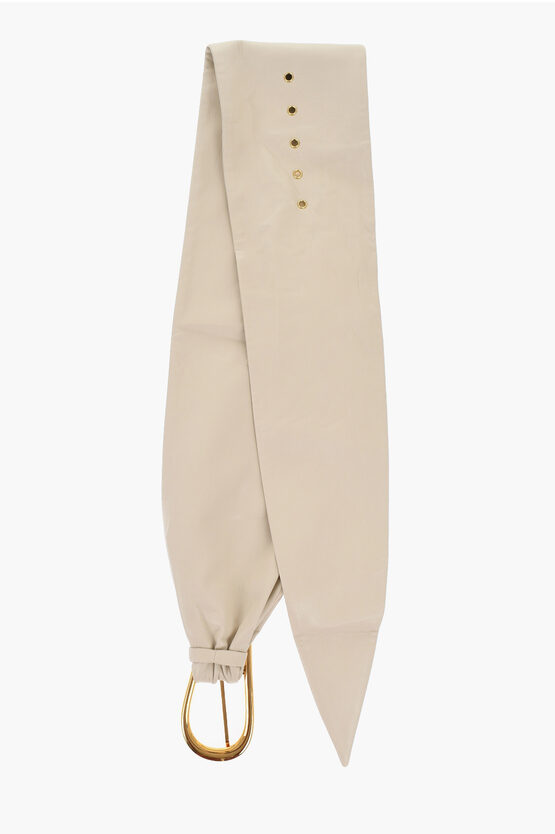 Faux Leather DAE Maxi Belt with Golden-Effect Buckle 150mm