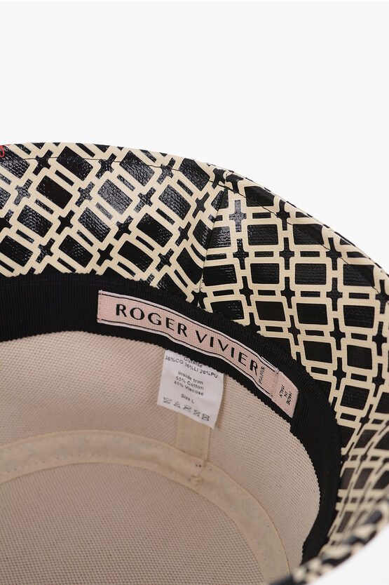 Faux-leather GRAND VIVIER Bucket Hat with Logo Print