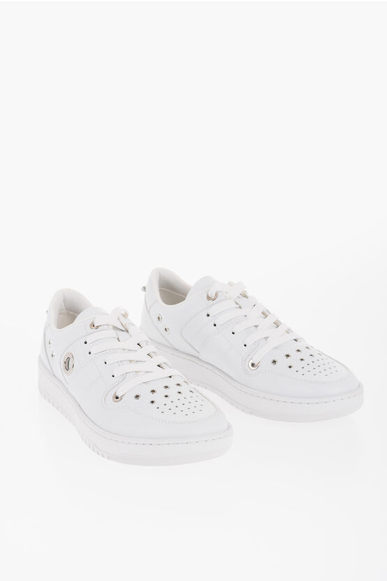 Neil Barrett Faux Leather Low-top Sneakers With Cut Out In White