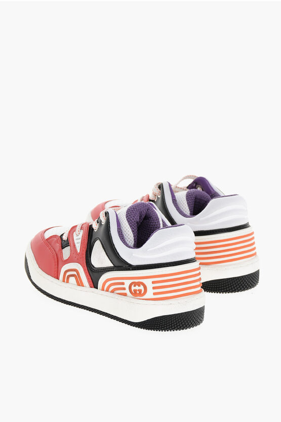 Gucci Kids Faux Leather Low-Top Sneakers with Monogram boys
