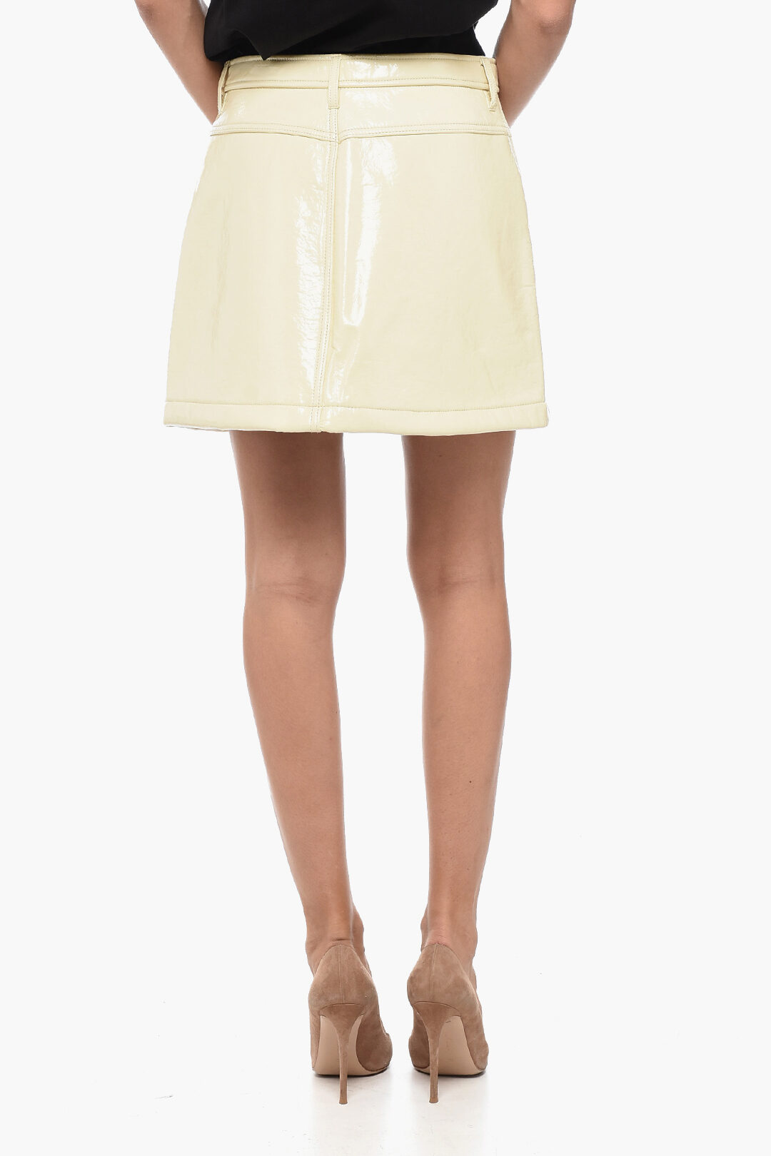 Diesel Faux Leather O-AMBRA Skirt with Front Buttoning 여성