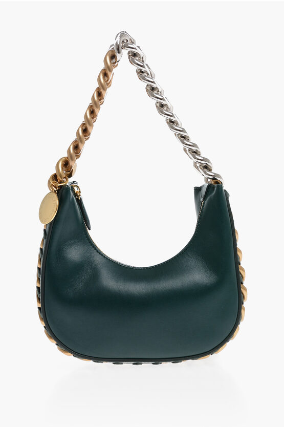 Stella Mccartney Faux Leather Shoulder Bag With Chain Detailing In Brown