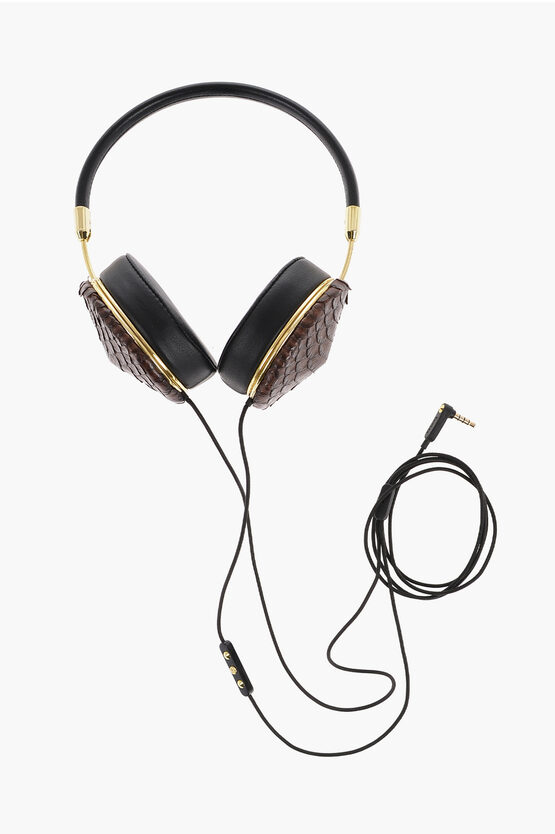 Frends Faux Leather Taylor Headphones In Gold