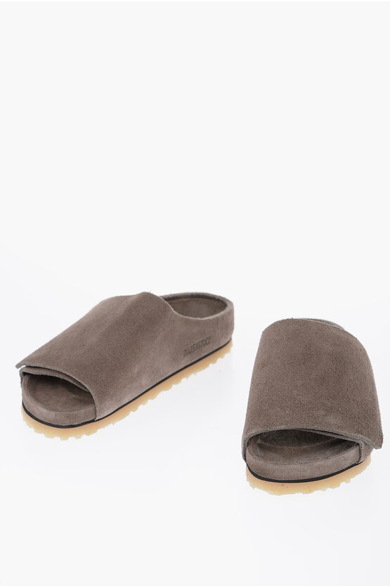 Birkenstock Fear Of God Suede Los Feliz Sandals With Touch Strap Closure In Brown