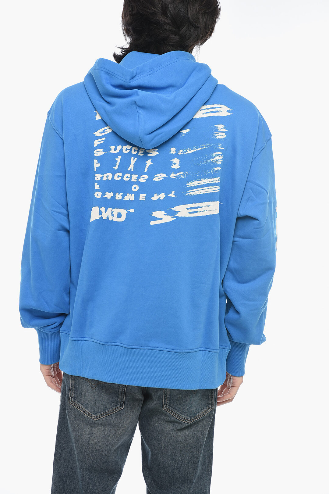 Diesel Felpa Con Cappuccio Stampata S-MACS-G7 In Cotone Garzato