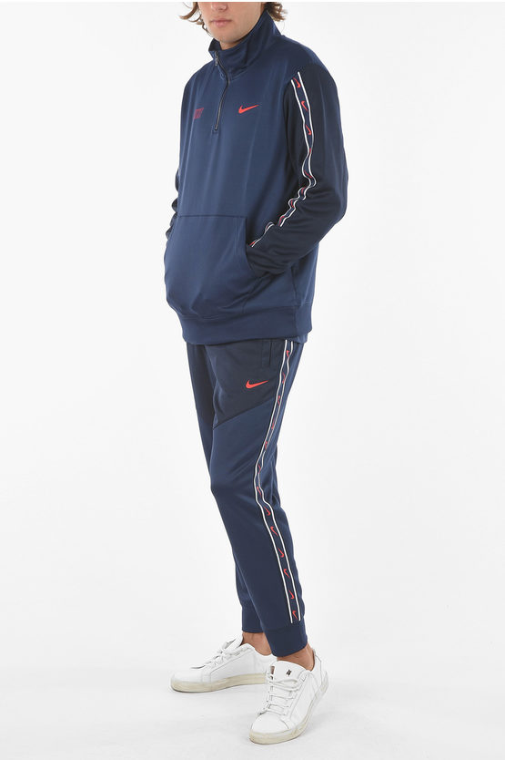 Felpa Con Mezza Zip E Maxi Tasca A Toppa