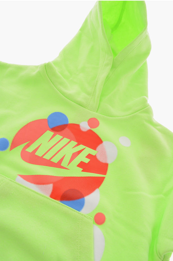 Felpa Fluo a Pois con Cappuccio