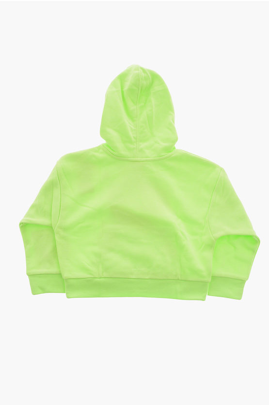 Felpa Fluo a Pois con Cappuccio