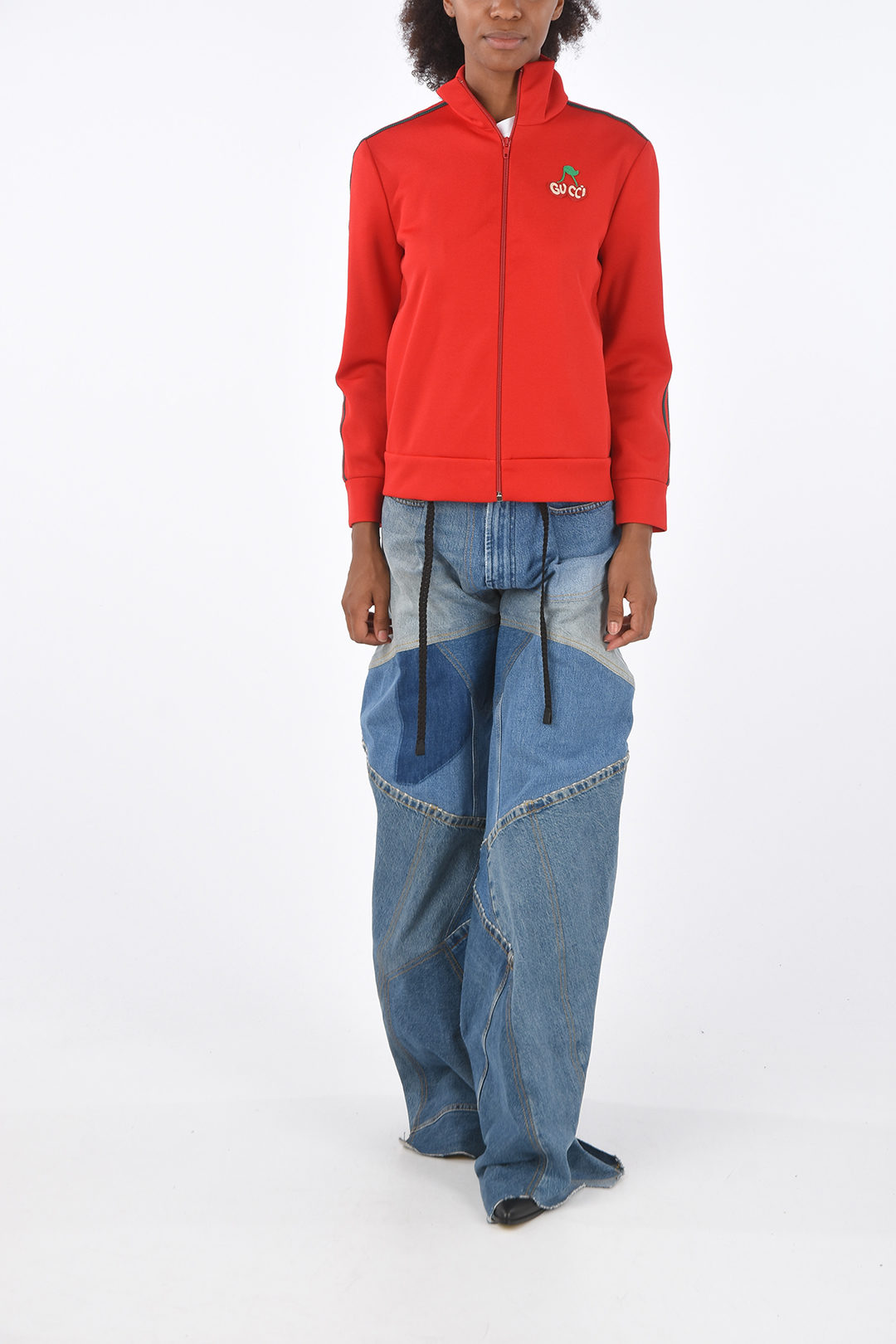 Gucci Felpa Full-Zip con Applicazione Patch Ricamata donna