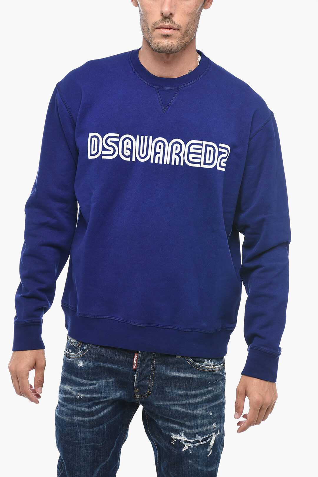 Dsquared2 Felpa Girocollo con Logo Outline uomo Glamood Outlet