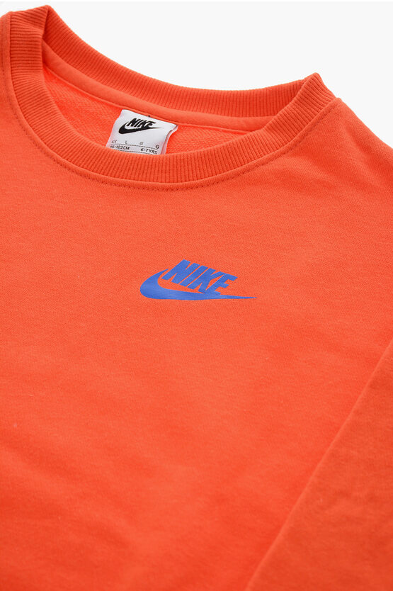 Felpa Girocollo in Tinta unita con Stampe in Rilievo