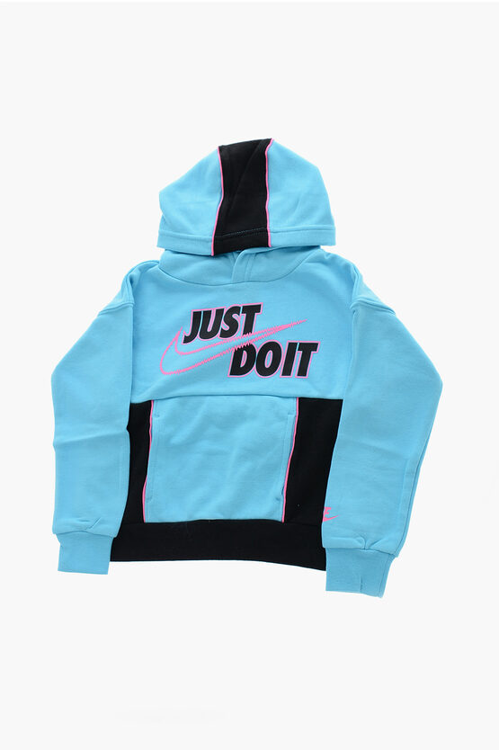 Felpa Hoodie Bicolore con Rifiniture a Contrasto