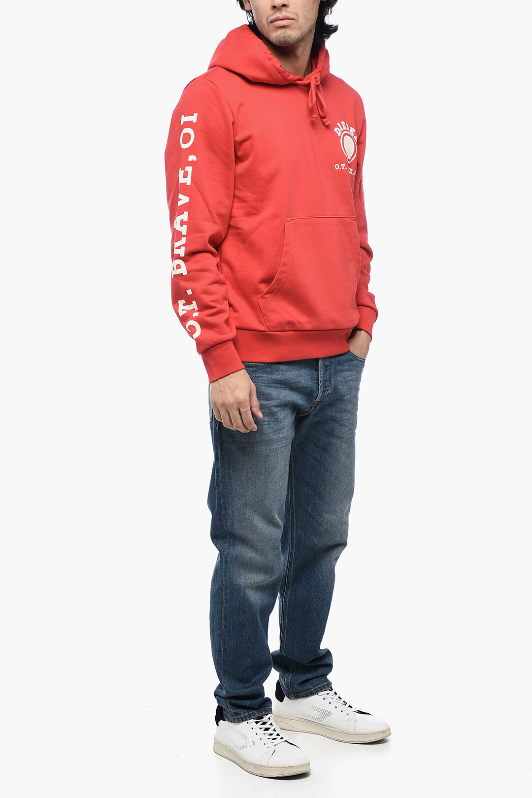 Diesel Felpa Hoodie S-GINN-HOOD-K21 con Stampa Logo uomo Glamood