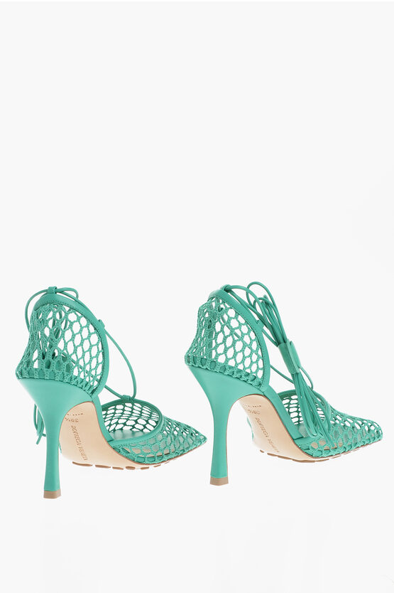 Bottega Veneta Fishnet Leather Sandals Heel 10 cm women Glamood