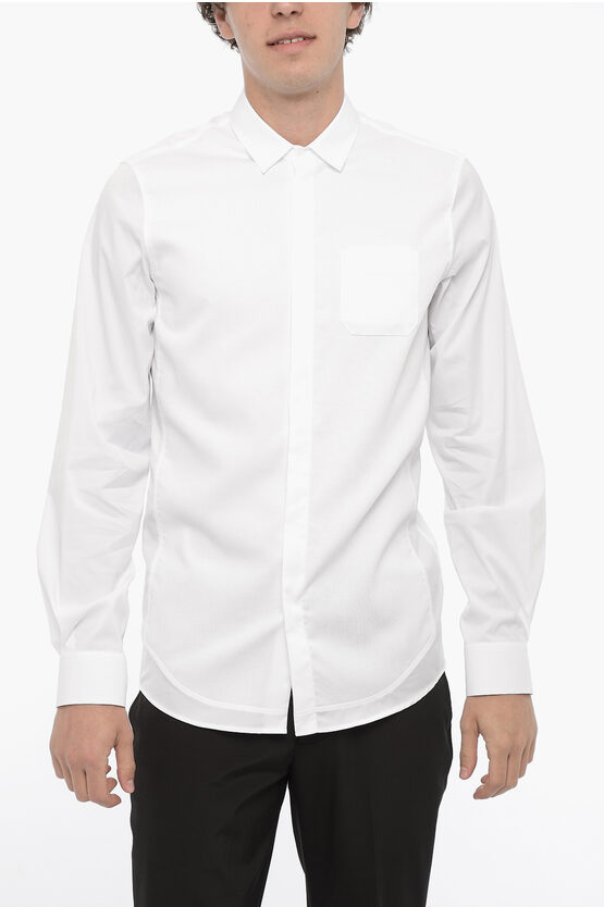 Shop Neil Barrett Fitted Slim Fit Shirt With Breast Pocket