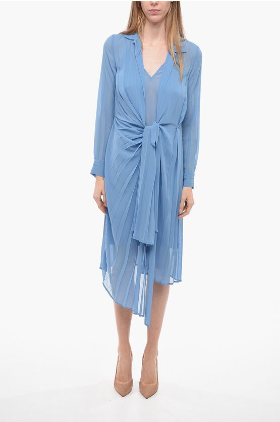 Dries Van Noten Flap Dress Dinta With Petticoat In Blue